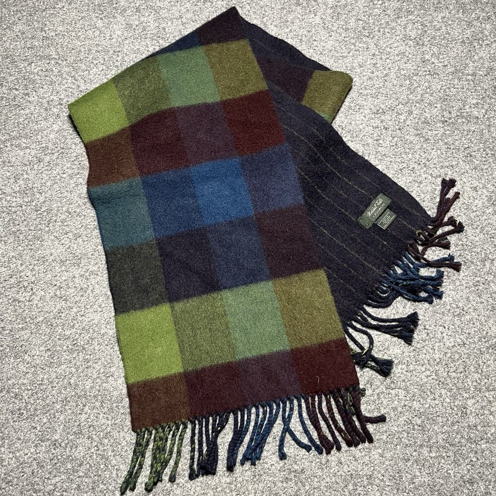 Vintage Marshall Fields Cashmere Scarf Plaid Scotland Colorful Soft Outdoor
